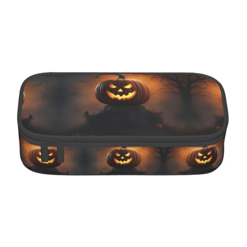perangg Halloween Ghost Pumpkin Federmäppchen mit großem Fassungsvermögen, Stiftetasche, Schreibwaren-Organizer mit Reißverschluss, für Büro und Uni von perangg