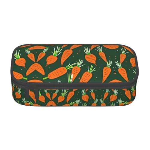 perangg Happy Carrot Federmäppchen mit großem Fassungsvermögen, Schreibwaren-Organizer mit Reißverschluss, für Büro und Uni von perangg