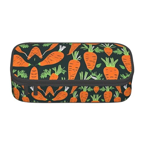 perangg Happy Carrot Federmäppchen mit nahtlosem Muster, großes Fassungsvermögen, Stiftetasche, Schreibwaren-Organizer mit Reißverschluss, für Büro und Uni perangg Happy Carrot Federmäppchen mit nahtlosem Muster, großes Fassungsvermögen, Stiftetasche, Schreibwaren-Organizer mit Reißverschluss, für Büro und Uni von perangg