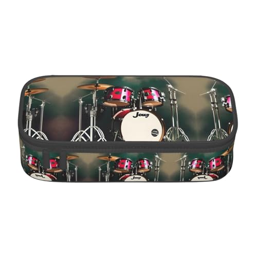 perangg Jazz Drum Federmäppchen mit großem Fassungsvermögen, Schreibwaren-Organizer mit Reißverschluss, für Büro und Uni perangg Jazz Drum Federmäppchen mit großem Fassungsvermögen, Schreibwaren-Organizer mit Reißverschluss, für Büro und Uni von perangg
