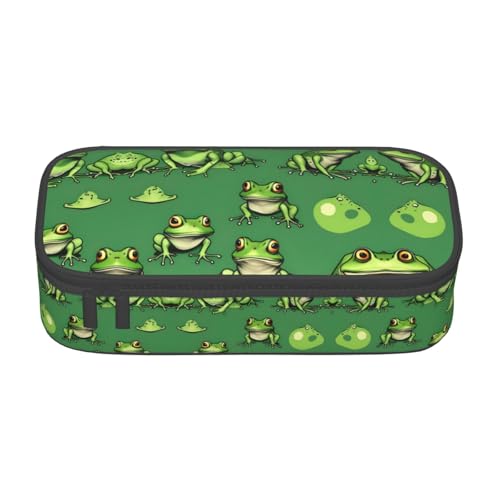 perangg Lustige grüne Frösche große Kapazität Federmäppchen Stiftetasche Schreibwaren Organizer mit Reißverschluss für Büro und Uni perangg Lustige grüne Frösche große Kapazität Federmäppchen Stiftetasche Schreibwaren Organizer mit Reißverschluss für Büro und Uni von perangg