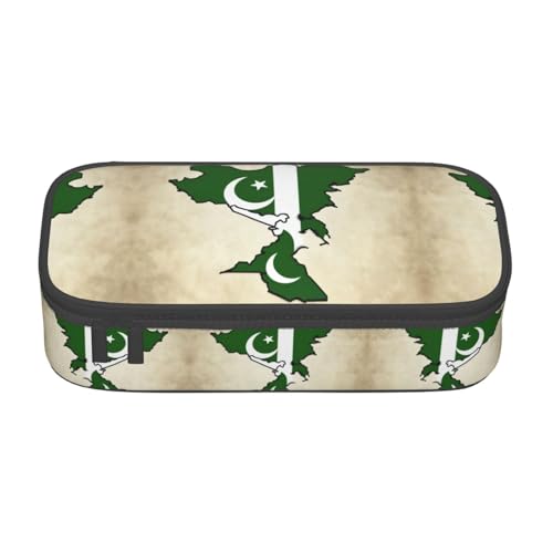 perangg Map03 Federmäppchen mit Pakistan-Flagge, großes Fassungsvermögen, Stiftetasche, Schreibwaren-Organizer mit Reißverschluss, für Büro und Uni perangg Map03 Federmäppchen mit Pakistan-Flagge, großes Fassungsvermögen, Stiftetasche, Schreibwaren-Organizer mit Reißverschluss, für Büro und Uni von perangg