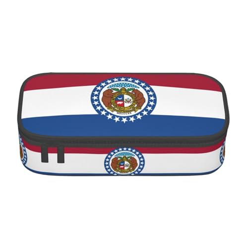 perangg Missouri Federmäppchen mit Staatsflagge, großes Fassungsvermögen, Stiftetasche, Schreibwaren-Organizer mit Reißverschluss, für Büro und Uni von perangg