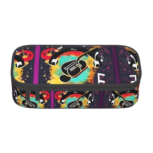 perangg Musik-Federmäppchen mit großem Fassungsvermögen, Schreibwaren-Organizer mit Reißverschluss, für Büro und Universität perangg Musik-Federmäppchen mit großem Fassungsvermögen, Schreibwaren-Organizer mit Reißverschluss, für Büro und Universität von perangg