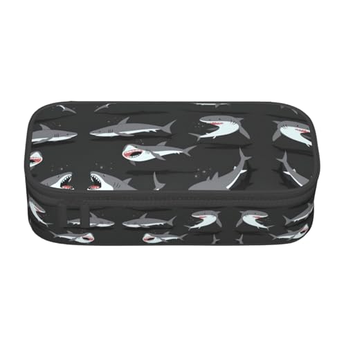 perangg Shark Federmäppchen mit großem Fassungsvermögen, Schreibwaren-Organizer mit Reißverschluss, für Büro und Uni perangg Shark Federmäppchen mit großem Fassungsvermögen, Schreibwaren-Organizer mit Reißverschluss, für Büro und Uni von perangg