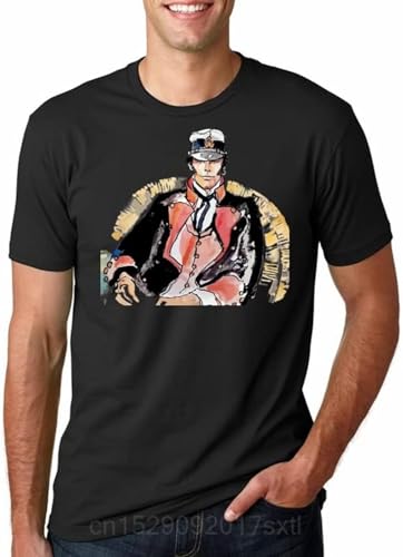 T Shirt Men Funny Tshirt Captain Corto Maltese Graphic T-Shirt Black XL von perdu