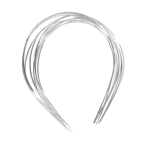 perfk 10 Stücke DIY leere Stirnband Basis Tiara Nr., Metall Haarrefer, Weiß, 1.2 Mm von perfk
