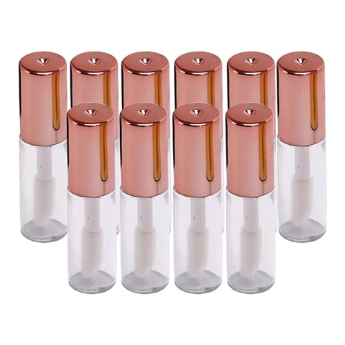 perfk 10 x Lipgloss-Röhren, Behälter für Lippenöl, nachfüllbare Mini-Lippenbalsam-Röhren für Valentinstagsgeschenk, Frauen und Mädchen, zum Selbermachen, Roségold von perfk