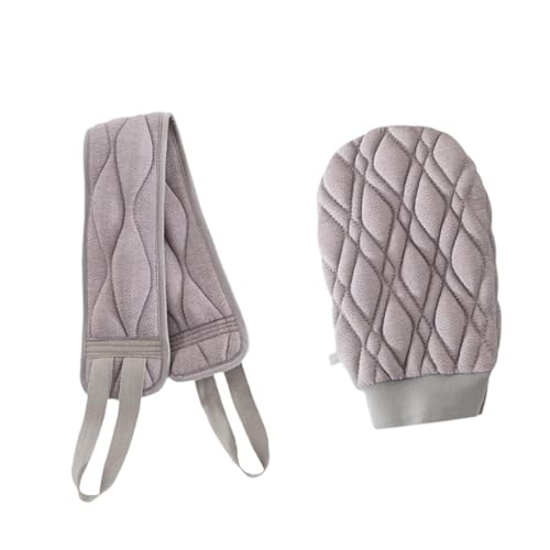 perfk 2pcs Back Scrubber Waschmaschine Bad Handschuhe wiederverwendbare Mehrzweck -Körper -Peeltücher Peeling Handtücher für Reisebottenmänner Männer und, Hellgrau von perfk