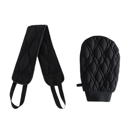perfk 2pcs Back Scrubber Waschmaschine Bad Handschuhe wiederverwendbare Mehrzweck -Körper -Peeltücher Peeling Handtücher für Reisebottenmänner Männer und, Schwarz von perfk