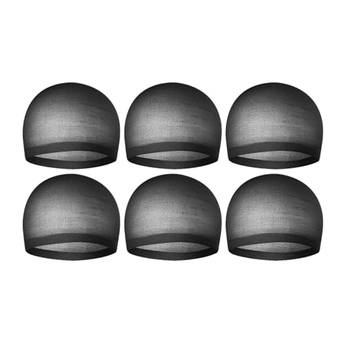 perfk 6x Perückenkappen Strumpfmütze für Perücken Perückengriffband Unsichtbar für Damen und Herren für Abschlussfeiern, Schwarz von perfk