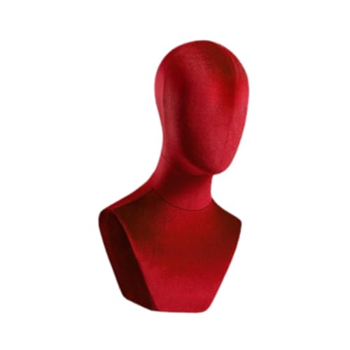 perfk Büste Mannequin Head Perücke und Hüte Display Ständer mit Schulter vielseitiger Hut -Display -Stand Perücke Halter für Einkaufszentren Cap Perücke, Rot von perfk
