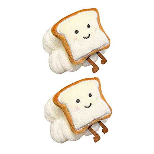 perfk Cartoon Gesichtswäsche Handschlaufe Schweißband Handtuchband Flexible saugfähige Handschlaufe für Gesichtswäsche bequem, weißer Toast von perfk