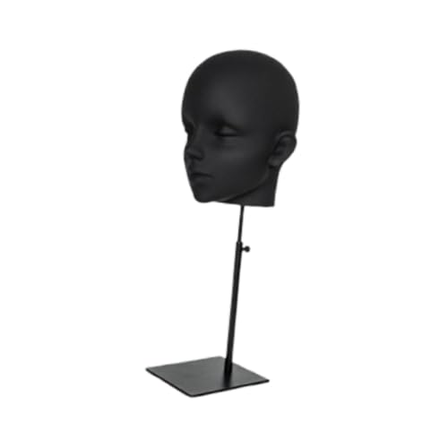 perfk Damen-Manikin-Kopf, Perücken-, Hut- und Kappen-Ausstellungsständer, tragbar, mit Basiskappen-Aufbewahrungsregal für die Ausbildung von, Matt-schwarz perfk Damen-Manikin-Kopf, Perücken-, Hut- und Kappen-Ausstellungsständer, tragbar, mit Basiskappen-Aufbewahrungsregal für die Ausbildung von, Matt-schwarz von perfk