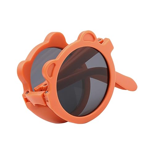 perfk Faltbare Sonnenbrille für Kinder, faltbare Sonnenbrille, Sonnenbrille, Brille für Strand, Foto-Requisiten, Orangegrau von perfk