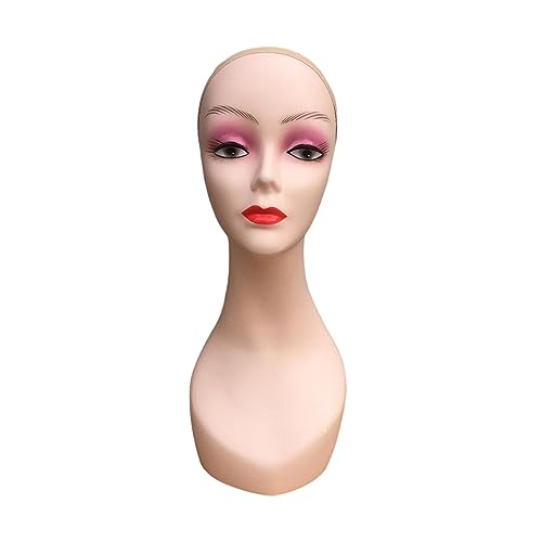 perfk Frauen-Mannequin-Kopf, weibliches Manikin, Perückenkopfständer, 47 cm Höhe, langlebiges Perücken-Display, Modell, Perückenhalter für Hüte, Halsketten, Stil a von perfk