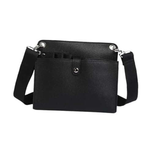 perfk Friseur Schere Bag Organizer PU Mehrere Taschen mit Schultergurts Friseur -Werkzeug -Werkzeuge für Friseurstylist, Schwarz von perfk