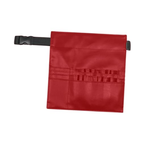 perfk Friseurscheren-Beutel, Friseur-Taillenbeutel, Mehrzweck-Multi-Pocket-PU-Haarkämme-Organizer für Kamm, Rot von perfk