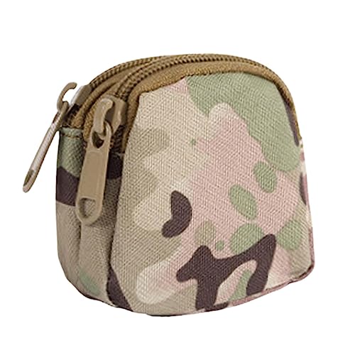 perfk Geldbörse mit Gürtelschlaufe, Kleingeldhalter mit Zwei Reißverschlussfächern, Hüfttasche, Bargeldhalter, Münzfach, Geldbörse für Bergsteigen, Wandern, CP Camo von perfk