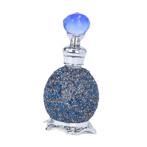 perfk Glas-Parfümflaschen, leere Glas-Reiseflasche, auslaufsicheres Glas, Multifunktions-Parfümspender, Strasssteine, für Mädchen, Souvenir, Blau von perfk