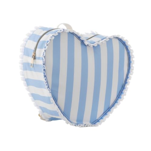 perfk Herz Make -up -Tasche Rucksack tragbarer Reisekosmetikorganisator für ihre Frauen Mädchen, Blau von perfk