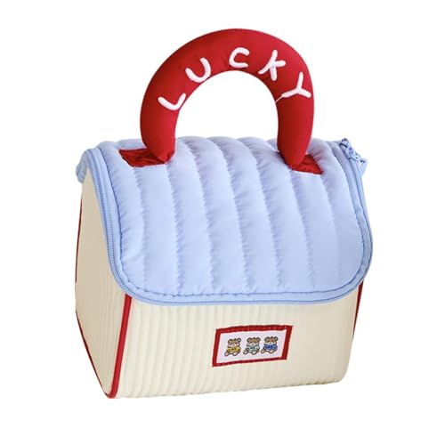 perfk Make-up-Koffer, Kosmetiktasche, multifunktionale Reise-Make-up-Organizer-Kulturtasche mit großer Kapazität für Lidschatten-Foundation, Blau von perfk