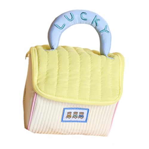 perfk Make-up-Koffer, Kosmetiktasche, multifunktionale Reise-Make-up-Organizer-Kulturtasche mit großer Kapazität für Lidschatten-Foundation, Gelb von perfk