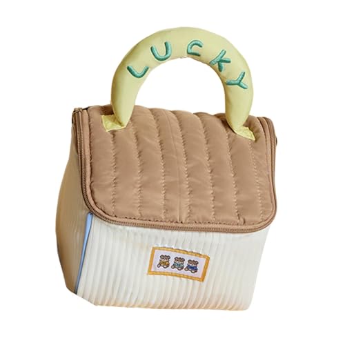 perfk Make-up-Koffer, Kosmetiktasche, multifunktionale Reise-Make-up-Organizer-Kulturtasche mit großer Kapazität für Lidschatten-Foundation, Kaffee von perfk