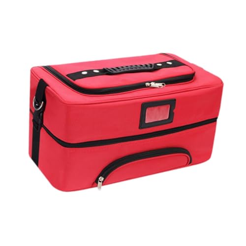 perfk Make-up-Tasche, Make-up-Organizer, Handtasche, professionell, mit Trennwand, Nagellack-Organizer, Make-up-Etui für Maskenbildnerinnen, Mädchen und, Rosa von perfk