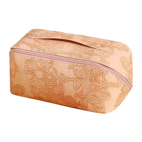 perfk Multifunktionale Aufbewahrungs-Make-up-Tasche, Handtasche, Damen-Make-up-Tasche, multifunktionaler Badezimmer-Kosmetik-Organizer für Schlafzimmer im, Retro-Rosa von perfk