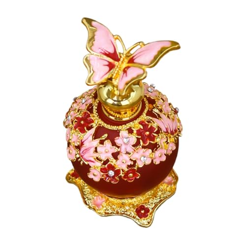 perfk Parfümflasche aus Glas, Parfümspender für unterwegs, Flasche mit ätherischen Ölen, tragbarer Mehrzweckbehälter, 25 ml, für Damen, Rot von perfk