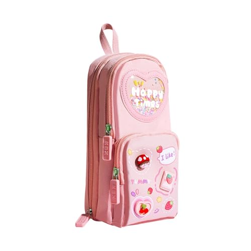 perfk Pencil Case Pen Case 3 FACHSCHAFTEN PENCILCASE STPERTERY ERBEITERUNGENIERIKER Tous, Rosa Und Mädchen von perfk