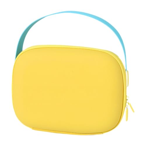 perfk Reise-Make-up-Tasche, Kosmetiktasche, wasserabweisender Griff, süßer Make-up-Organizer, leicht, mit Reißverschluss, Kosmetiktasche für Damen, Gelb von perfk