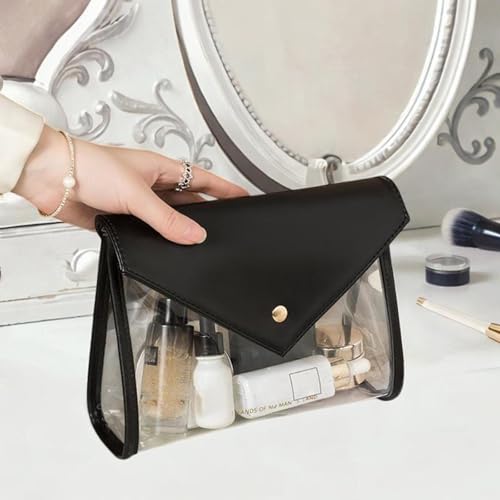 perfk Reisen Toilettenbeutel Leichter Mehrzweck klarer tragbarer Frauen Männer Kosmetikbeutel für Reisen Hotel Urlaub Camping Travel, Schwarz von perfk