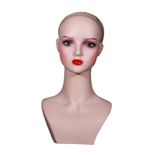 perfk Schaufensterpuppenkopf mit Make Up Manikin Head Büste für Schalhaarstücke von perfk