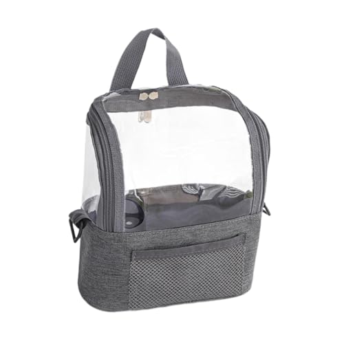 perfk Transparent Make -up Kosmetischer Organisator Make -up -Tasche vielseitige klare Toiltigerbeutel professionelle Künstler Make -up -Hülle für Männer, Grau von perfk