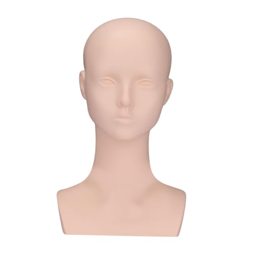 perfk Weiblicher Schaufensterpuppenkopf, Perücken-Display-Modell, stabil, Mehrzweck-Perückenhalter, Gliederpuppenkopf, Büste für Halskette, von perfk