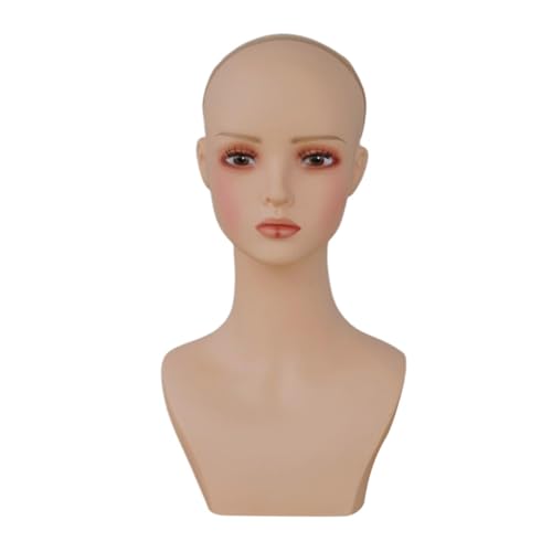 perfk Weiblicher Schaufensterpuppenkopf, Perückenhalter-Display-Requisite, modischer realistischer Puppenkopf-Büsten-Perücken-Displayständer für, Style B von perfk