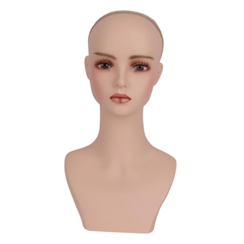 perfk Weiblicher Schaufensterpuppenkopf, Perückenhalter-Display-Requisite, modischer realistischer Puppenkopf-Büsten-Perücken-Displayständer für, Style H von perfk