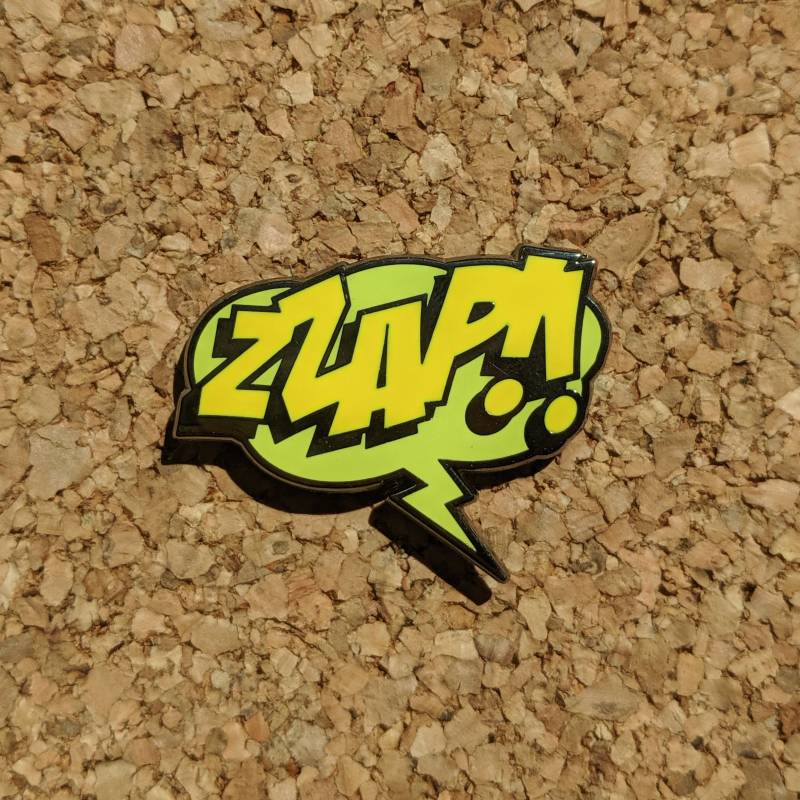 Onomatopoeia Zzap Hard Enamel Pin von periwinkelle