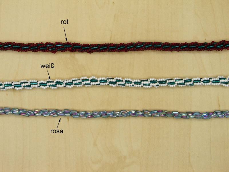 Häkelkette Mit Stiftperlen Petrol - 1 Farbe Je Nach Auswahl von perlenschmuckdesign