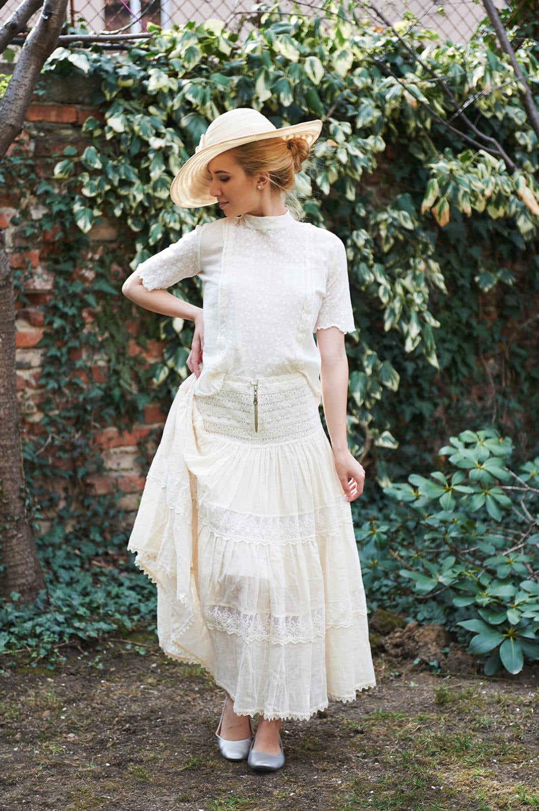 Plus Größe Anzug, Womens Set, Elfenbein Sommer-Set, Brautjungfer Spitze Boho Kleidung, Party-Anzug, Festival Kleidung von perotoknitwear