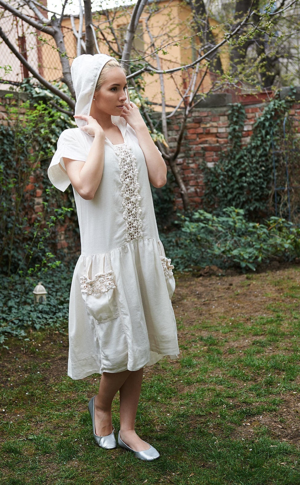 Weißes Kleid, Boho Edwardian Kleidung, Crochet Plus Size 1970, Kleid Sommer Spitzenkleid, Alternative Hochzeit von perotoknitwear