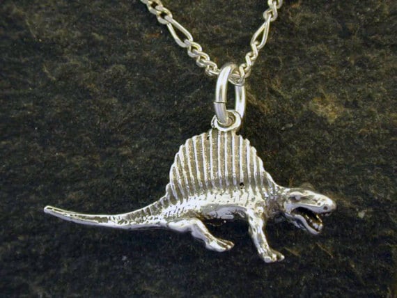 Sterling Silber Dimetrodon Anhänger An Kette Aus Sterlingsilber von peteconder