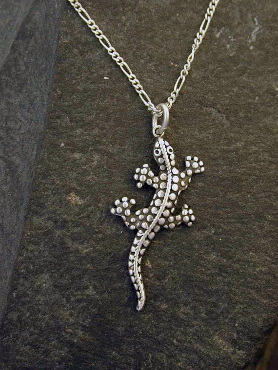 Sterling Silber Eidechse Anhänger An Kette Aus Sterlingsilber von peteconder