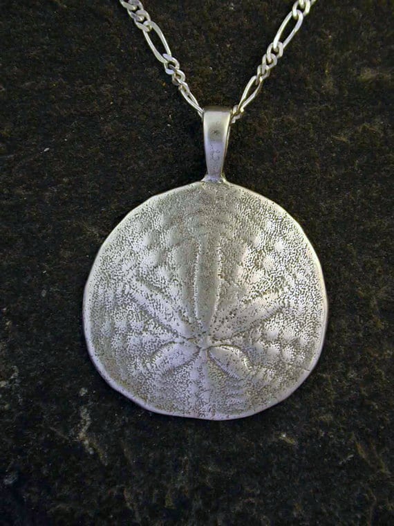 Sterling Silber Pazifik Sanddollar Anhänger An Einer Kette Aus Sterlingsilber von peteconder
