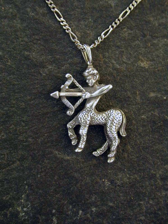 Sterling Silber Schütze Bogenschütze Astrologie Anhänger An Kette Aus Sterlingsilber von peteconder