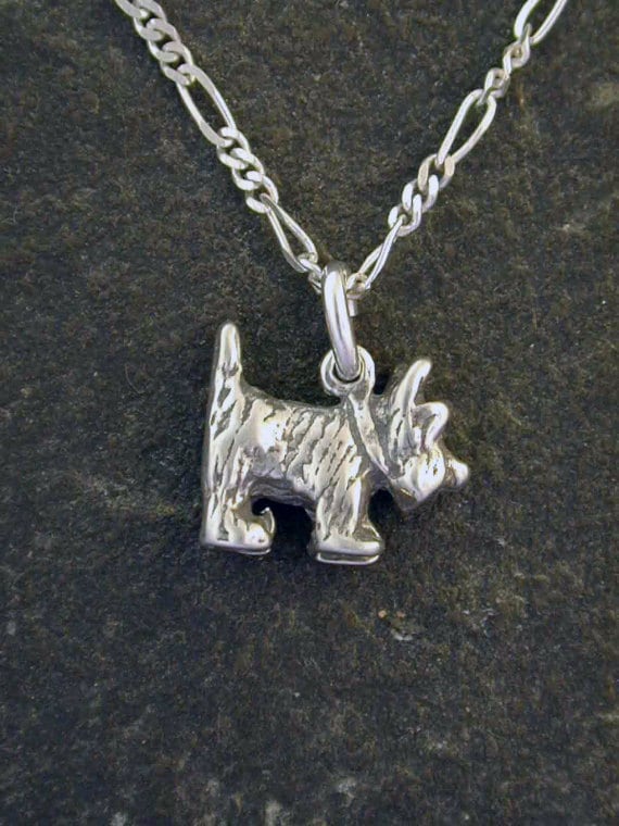 Sterling Silber Scotty Dog Anhänger An Einer Kette Aus Sterlingsilber von peteconder