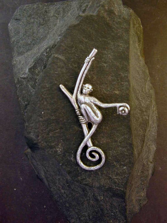 sterling Silber Affe Brosche von peteconder