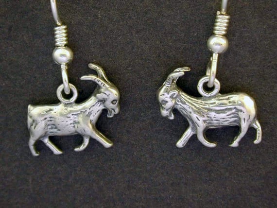 sterling Silber Billy Goat Ohrringe Auf Schwere Französisch Drähte von peteconder